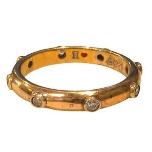 VTG Hidalgo 925 Sterling Silver Cubic Zirconia Gold Toned Eternity Band Size 8